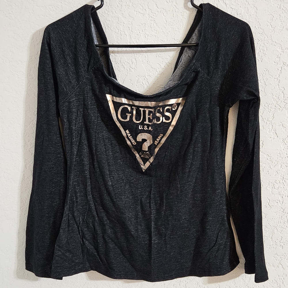 Guess Long Sleeve Off Shoulder Top, L